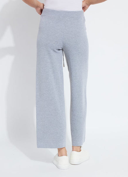 Violetta Knit Lounge Wide Leg Pant - Grey Melange