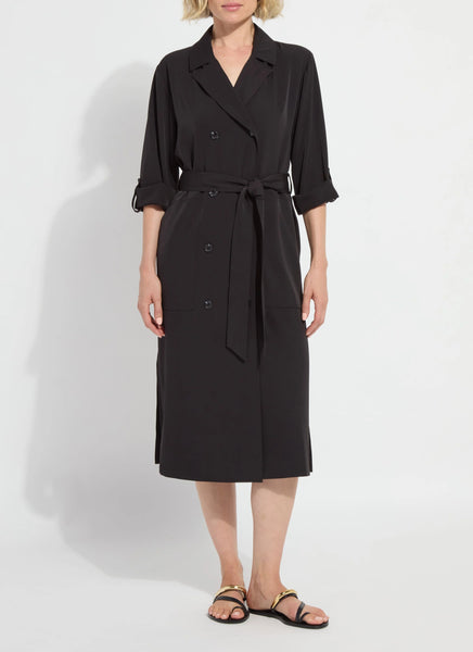 Ellison Convertible Trench Dress - Black