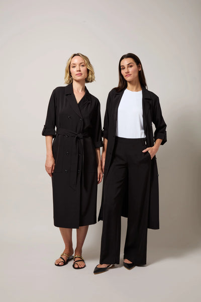 Ellison Convertible Trench Dress - Black