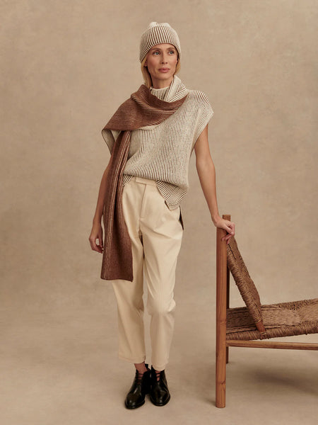 Lauren Plated Knit Tank - Cocoa Dust