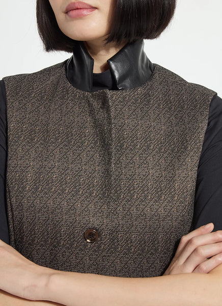 Frankie Sleeveless Blazer - Speckled Salt & Pepper