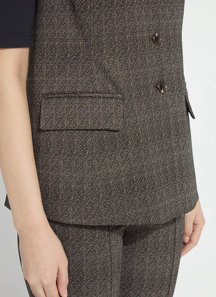 Frankie Sleeveless Blazer - Speckled Salt & Pepper