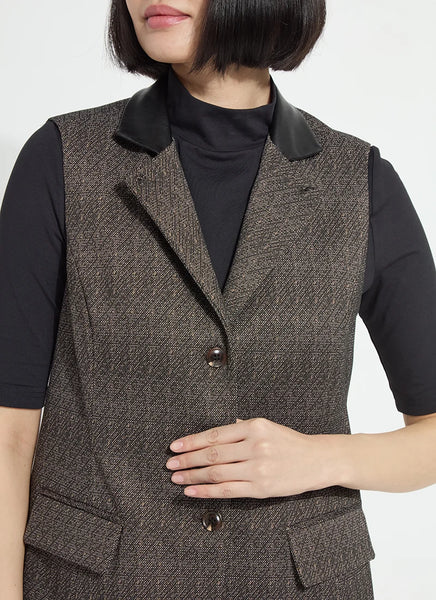 Frankie Sleeveless Blazer - Speckled Salt & Pepper