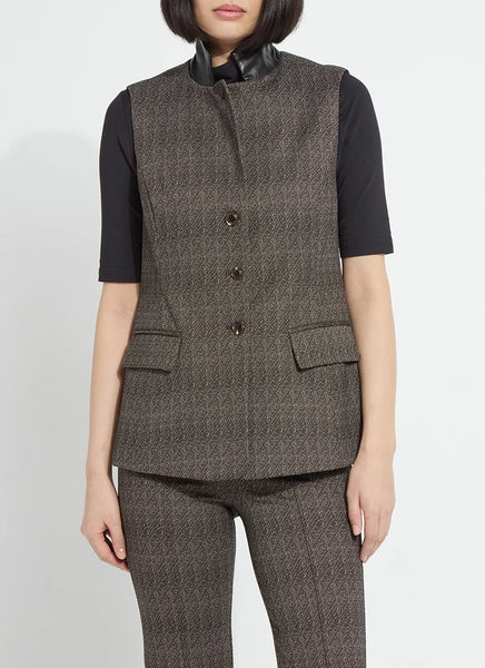 Frankie Sleeveless Blazer - Speckled Salt & Pepper