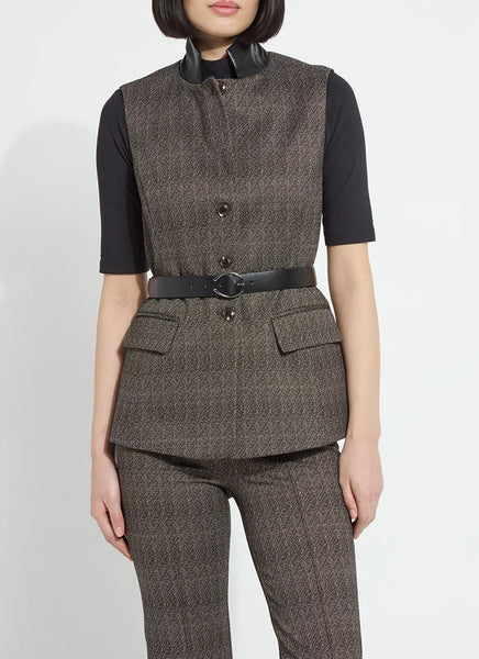 Frankie Sleeveless Blazer - Speckled Salt & Pepper