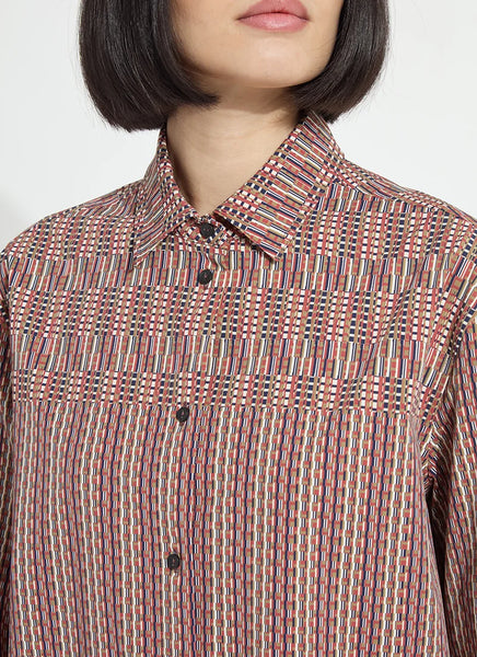 Marjorie Placed Print Button Up Shirt - Transeasonal Crossover