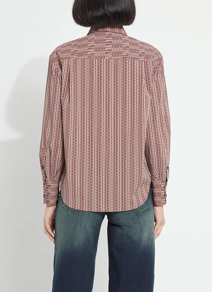 Marjorie Placed Print Button Up Shirt - Transeasonal Crossover
