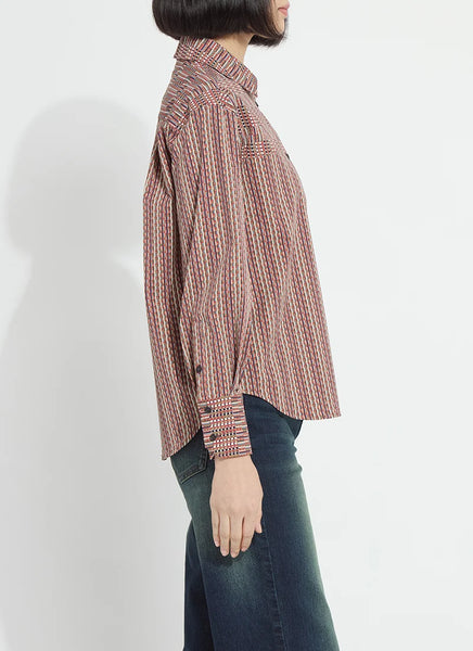 Marjorie Placed Print Button Up Shirt - Transeasonal Crossover