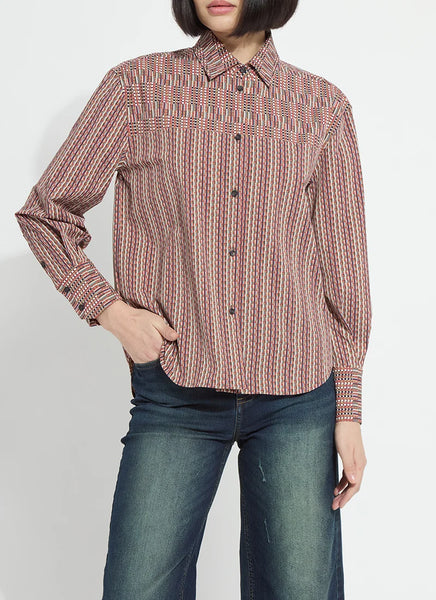 Marjorie Placed Print Button Up Shirt - Transeasonal Crossover