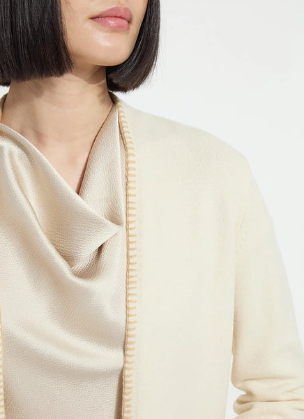 Sherry Cozy Blanket Stitch Cardigan - Buttercream