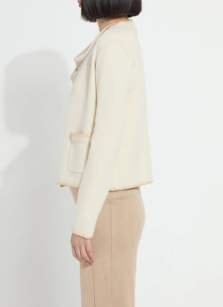 Sherry Cozy Blanket Stitch Cardigan - Buttercream