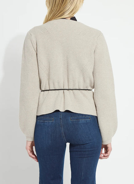 Ravenna Peplum Cardigan - Refined Taupe