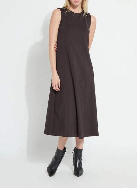 Maurelle Neoprene Seamed Dress - Double Espresso
