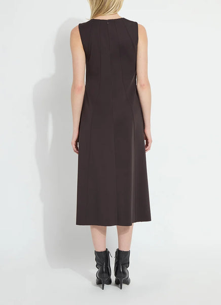 Maurelle Neoprene Seamed Dress - Double Espresso