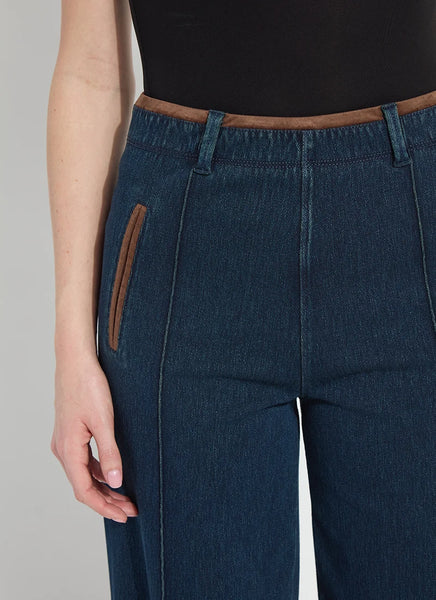 Angelica High Waist Pintuck Denim - Indigo
