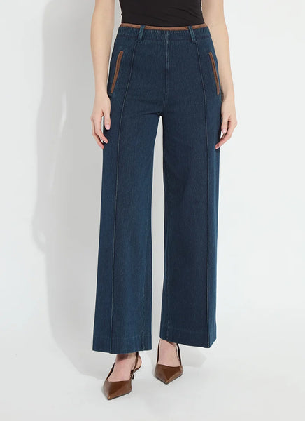 Angelica High Waist Pintuck Denim - Indigo