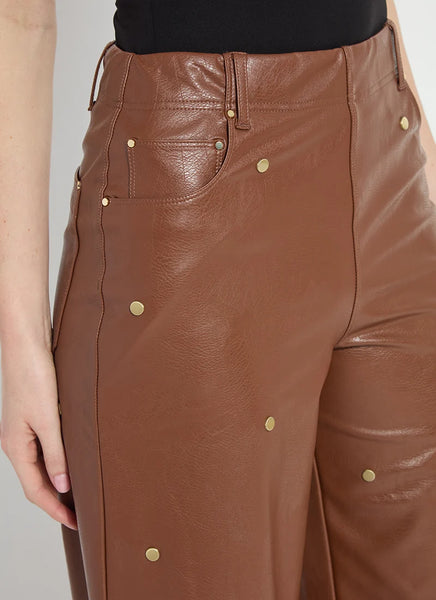 Luanne Studded Vegan Leather Palazzo - Harness