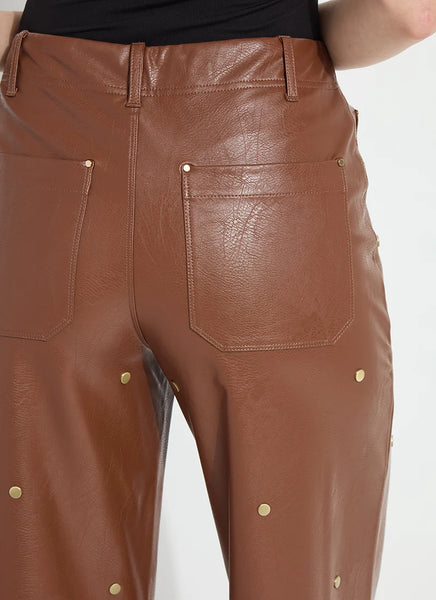 Luanne Studded Vegan Leather Palazzo - Harness