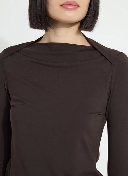 Electra Boat-Neck Top - Double Espresso