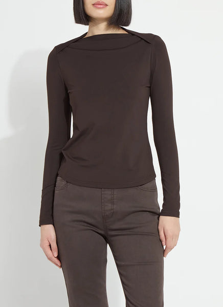 Electra Boat-Neck Top - Double Espresso