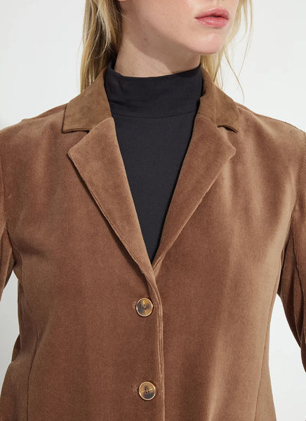 Tilda Stretch Baby Cord Blazer - Antique Toffee