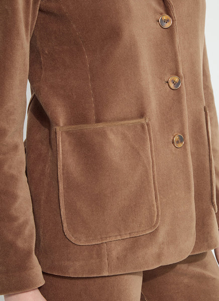 Tilda Stretch Baby Cord Blazer - Antique Toffee