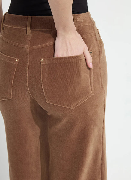 Tilda Stretch Baby Cord Wide Leg Pant - Antique Toffee
