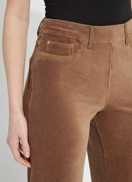 Tilda Stretch Baby Cord Wide Leg Pant - Antique Toffee