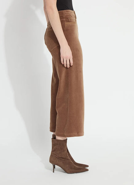 Tilda Stretch Baby Cord Wide Leg Pant - Antique Toffee