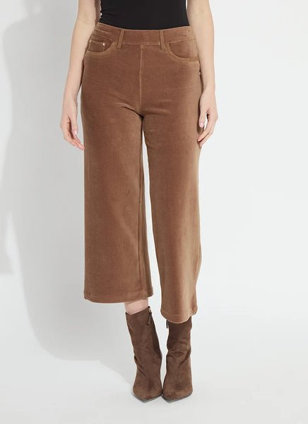 Tilda Stretch Baby Cord Wide Leg Pant - Antique Toffee