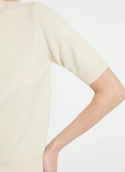 Delphina Short Sleeve Sweater - Buttercream