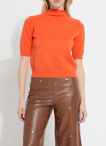 Delphina Short Sleeve Sweater - Spiced Flame