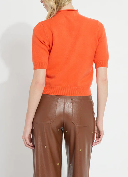 Delphina Short Sleeve Sweater - Spiced Flame