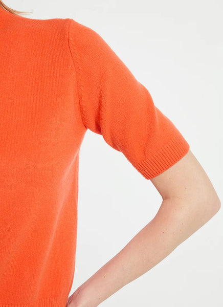 Delphina Short Sleeve Sweater - Spiced Flame