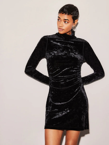 Beatrice Side Shirred Dress - Black