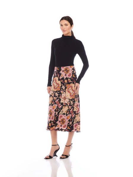 Mia Bias Midi Skirt - Print