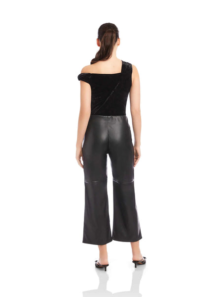 Faux Leather Cropped Pants - Black