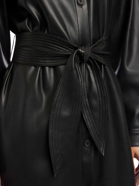 Jennifer Faux Leather Dress - Black