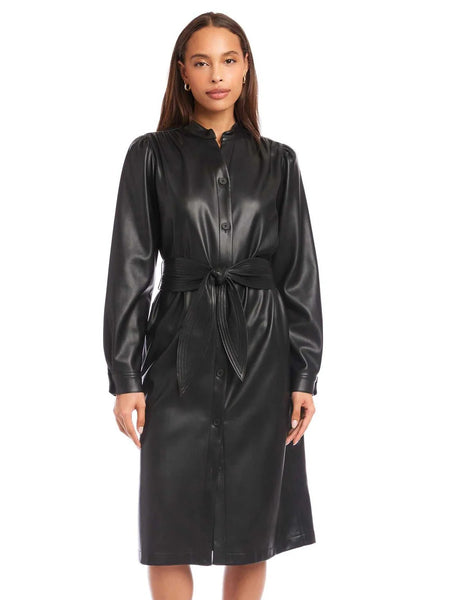 Jennifer Faux Leather Dress - Black