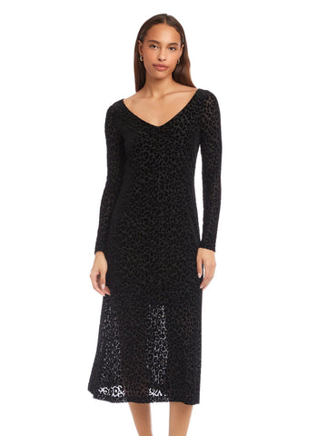Julia Velvet Burnout Dress - Leopard