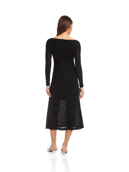 Julia Velvet Burnout Dress - Leopard