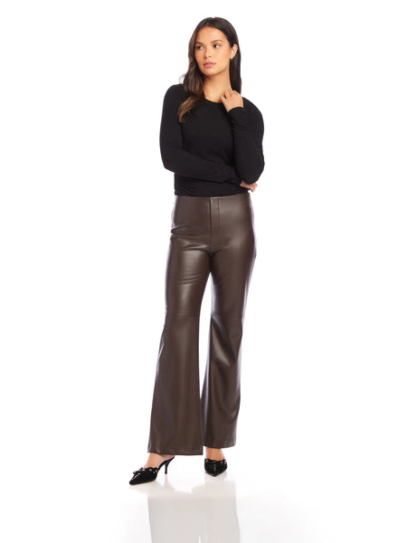 Finley Wide Leg Pants - Brown