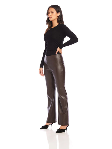 Finley Wide Leg Pants - Brown