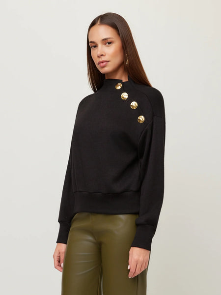 Tessa Mock Neck Top - Black