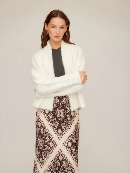 Cely Cropped Cardigan - Cream