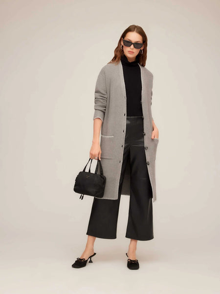 Faux Leather Cropped Pants - Black