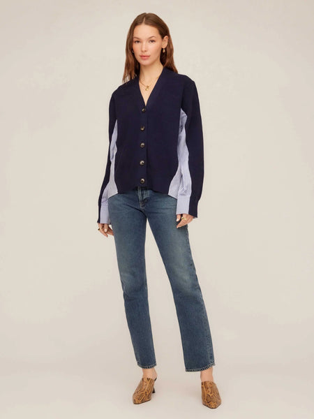 Celine Mix Media Cardigan - Charcoal