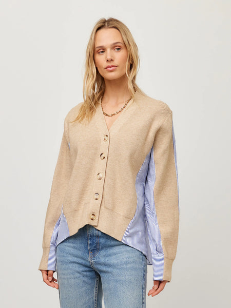 Celine Mix Media Cardigan - Oatmeal