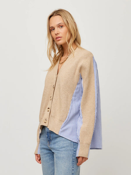 Celine Mix Media Cardigan - Oatmeal