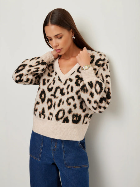 Elodie Blouson Sleeve Sweater - Leopard